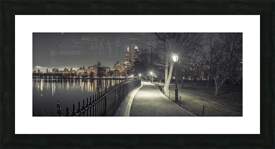 Central Park at Night Picture Frame print