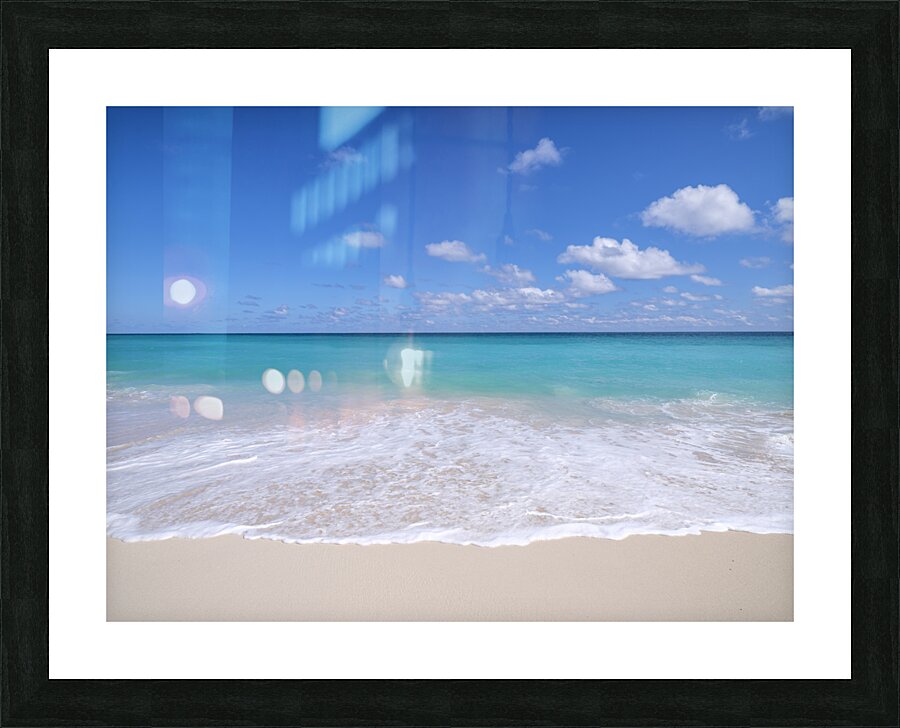 White sandy beach Picture Frame print