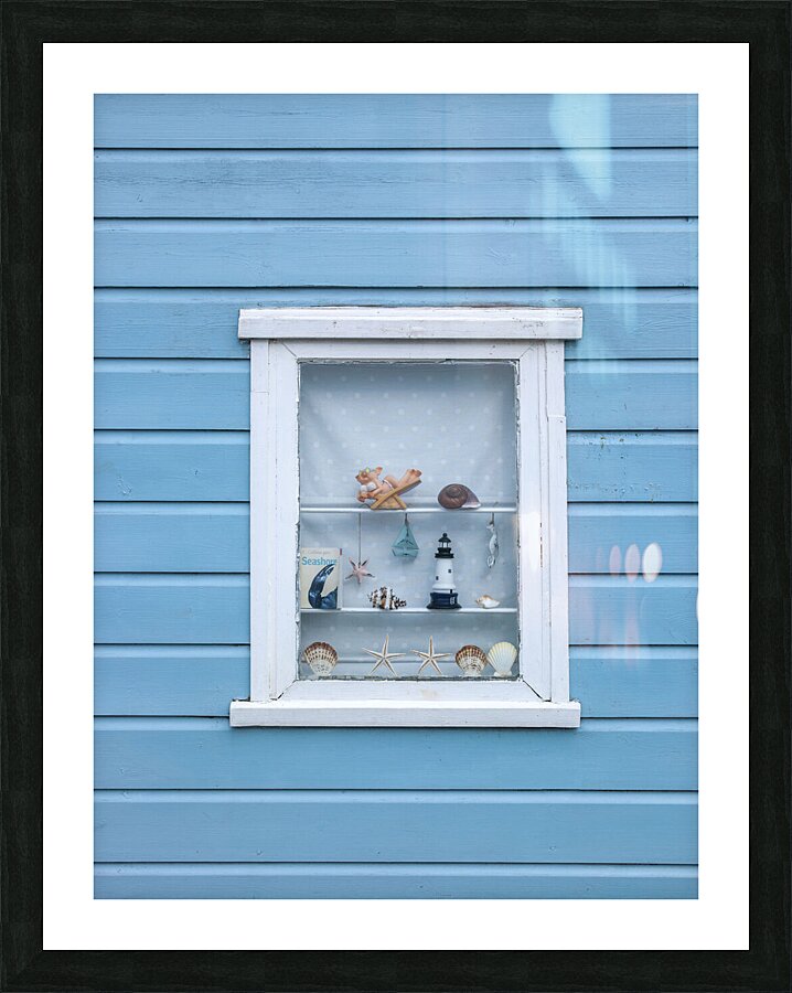 Beach hut Picture Frame print