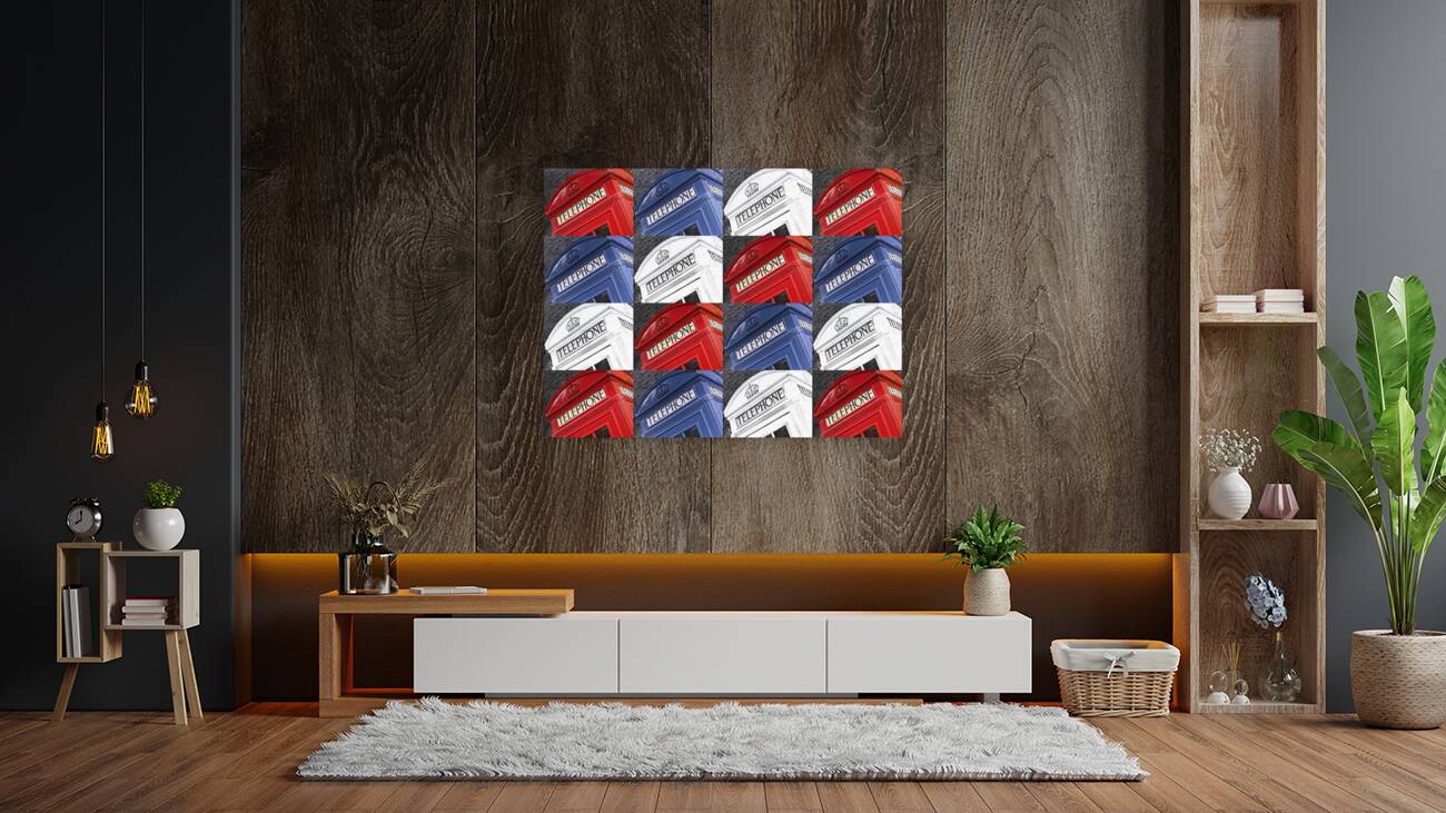 Multi-Coloured Telephone Boxes Reproduction