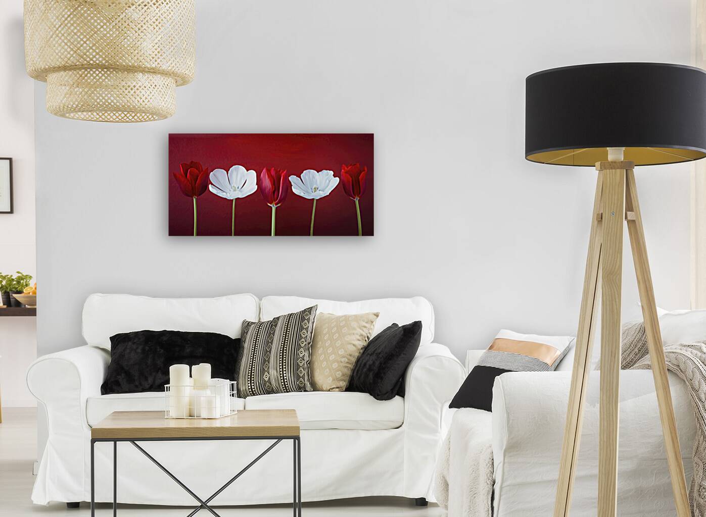 Tulips in a row Reproduction