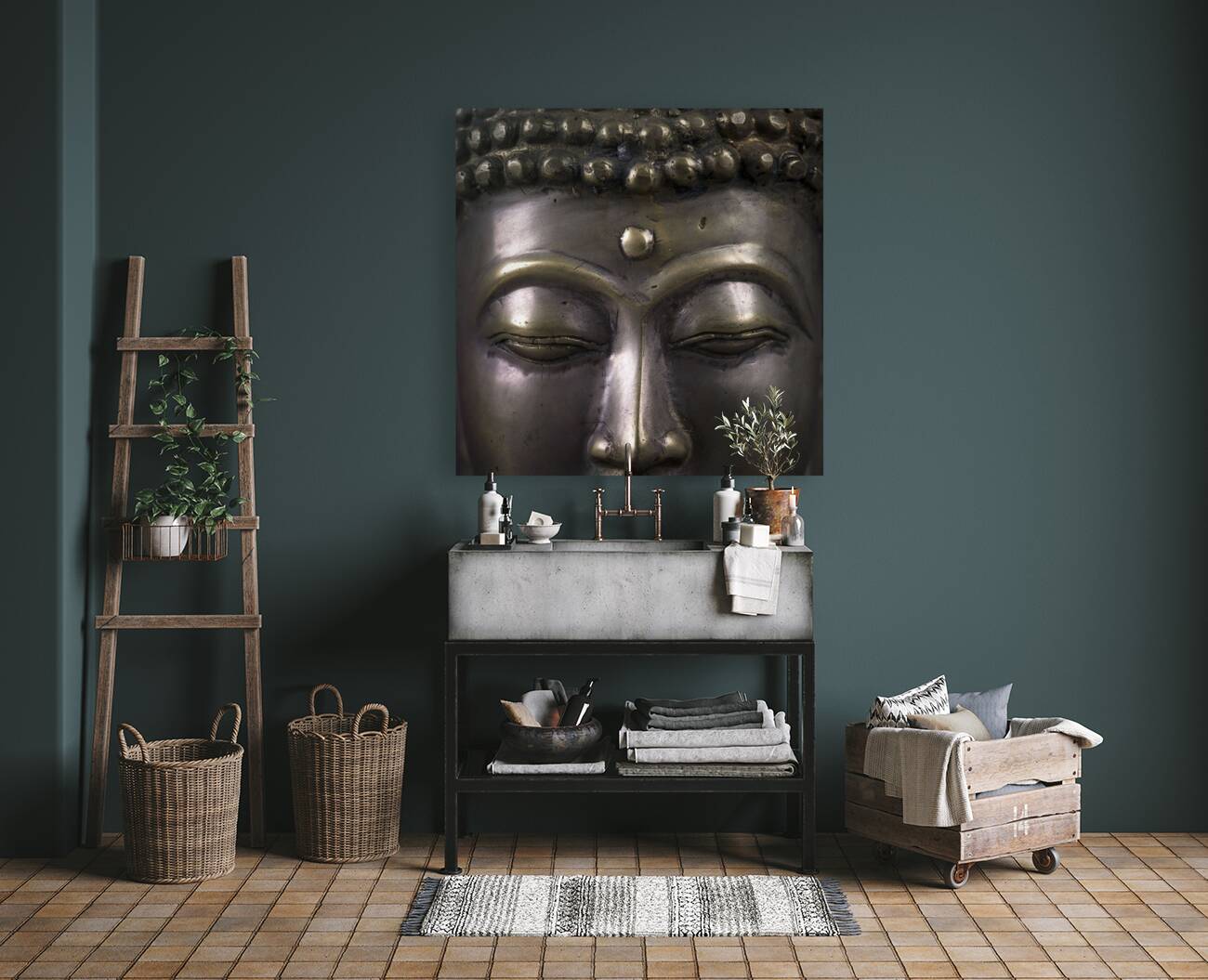 Bronze Buddha Head Reproduction