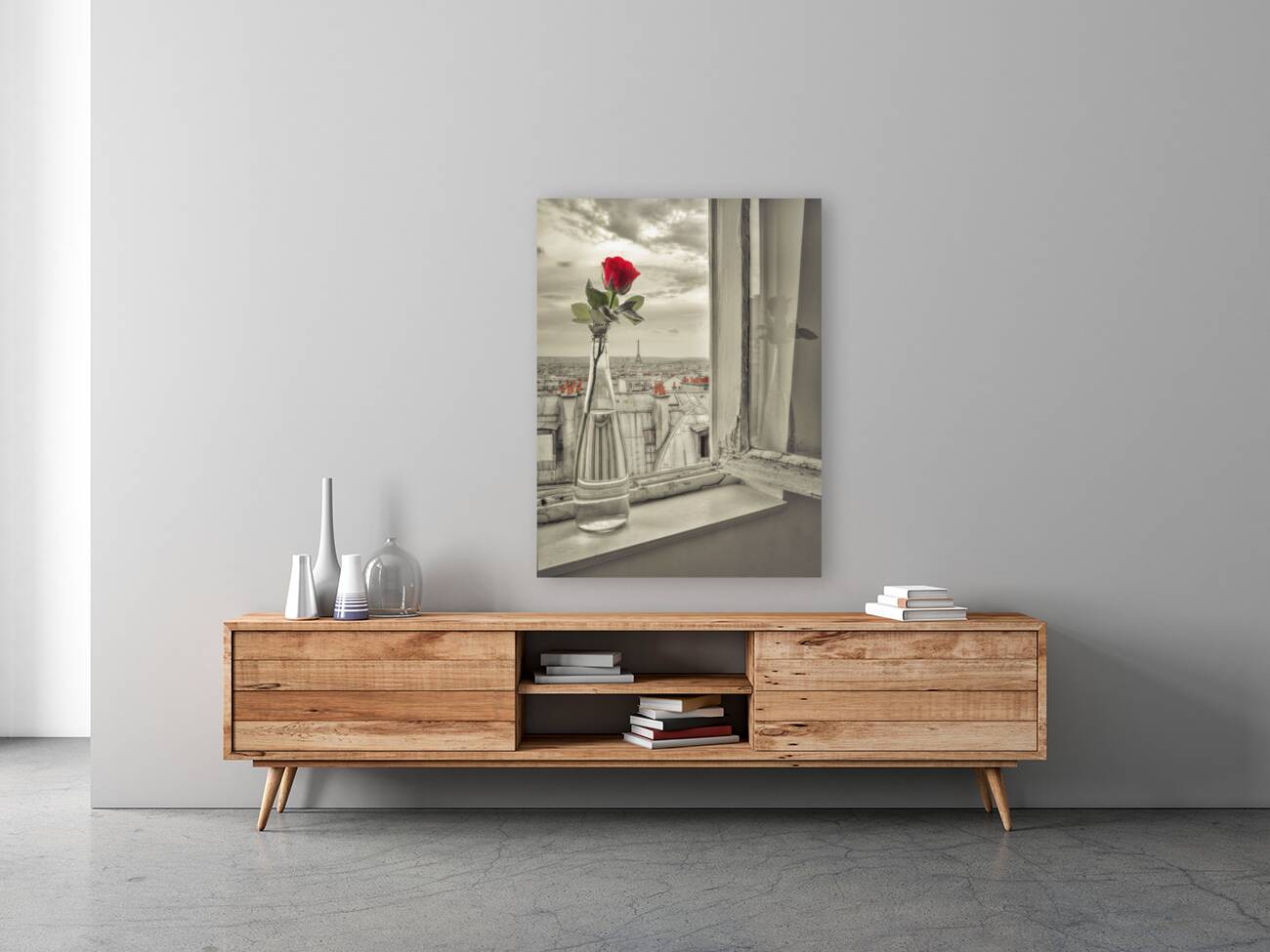 Flower vase on window Reproduction