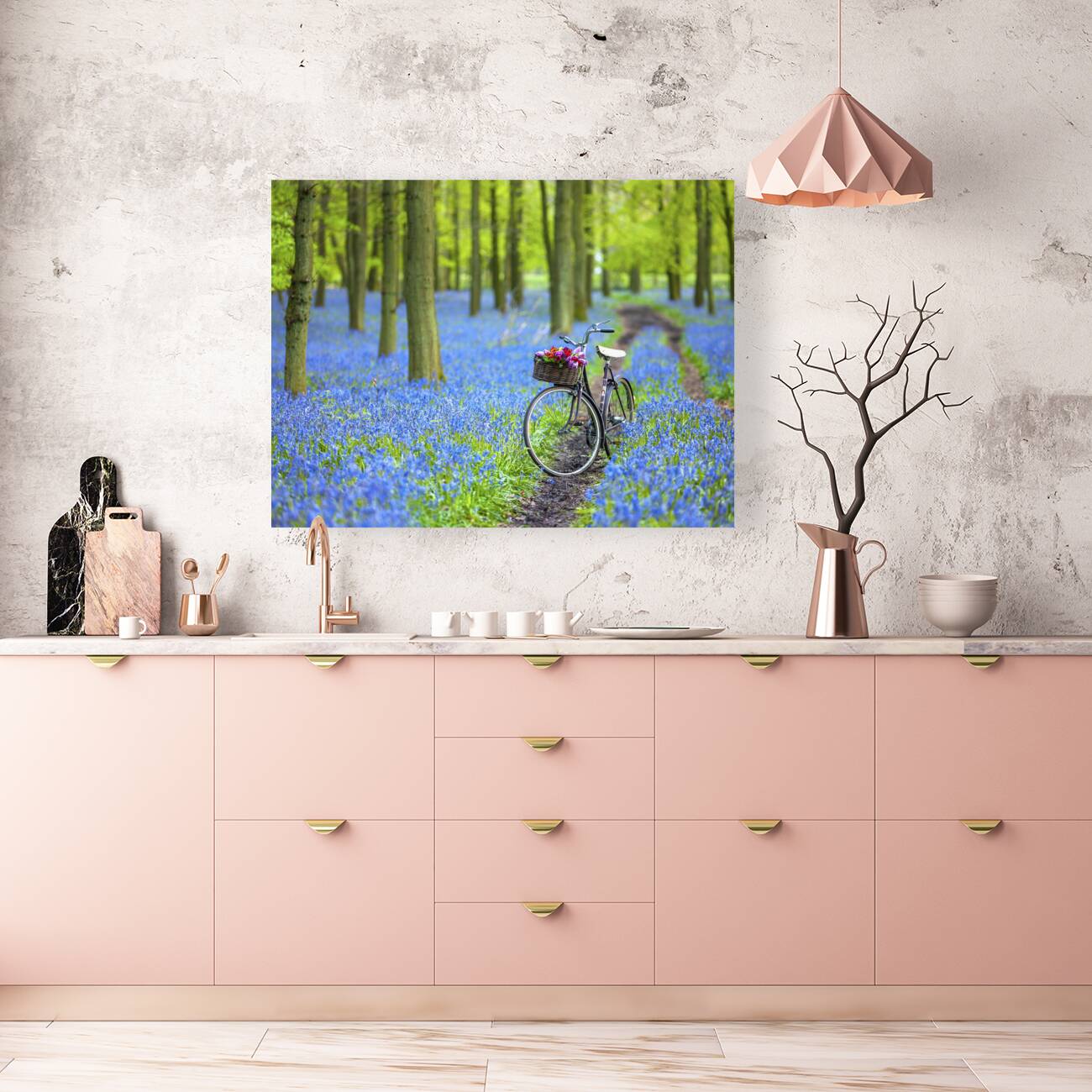 Bicycle in spring forest Reproduction
