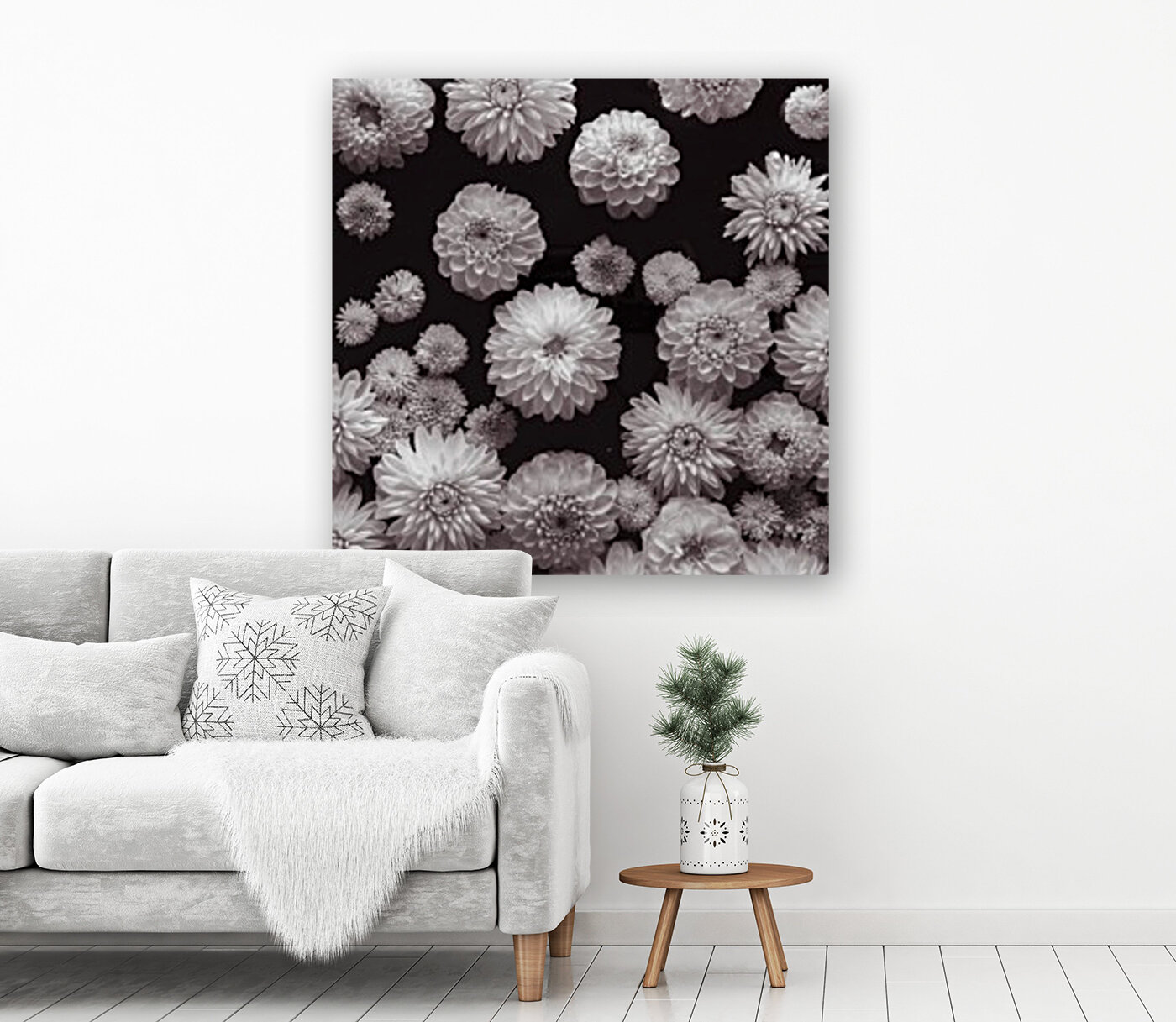 Dahlia Flowers Full Frame Reproduction