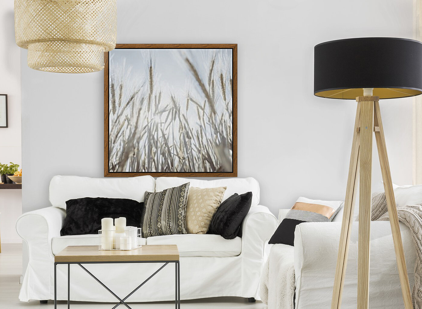 Sun rays through barley filed Reproduction