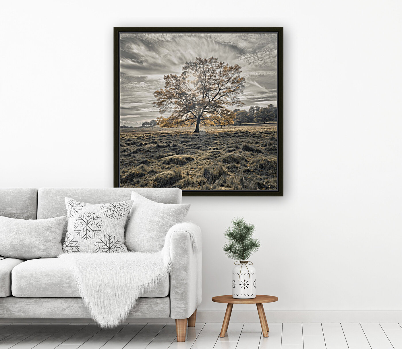 Single tree at autumn Reproduction