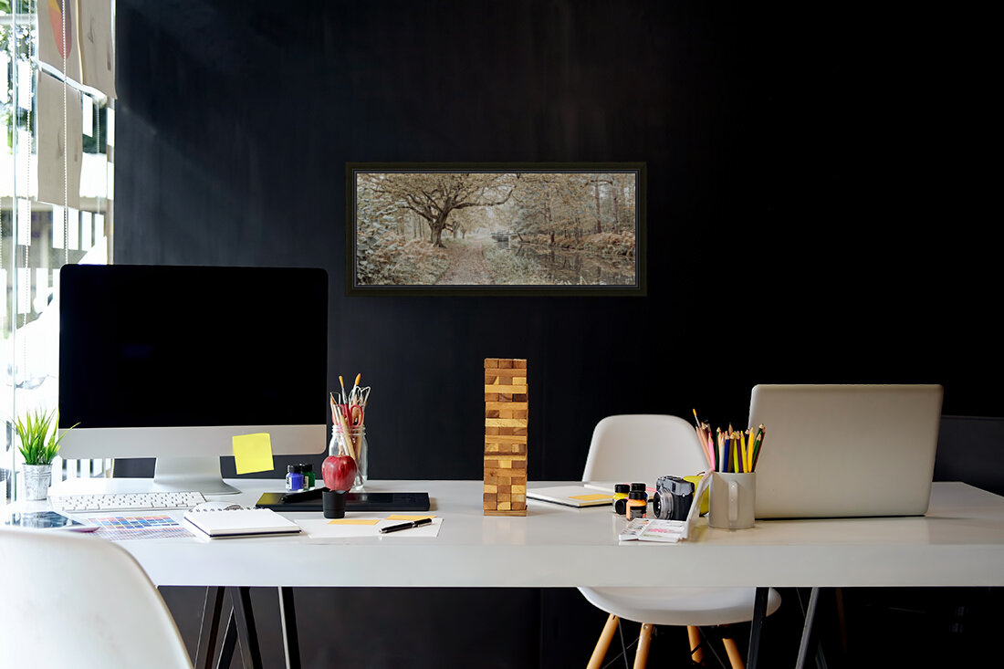 Canal through a forest Reproduction