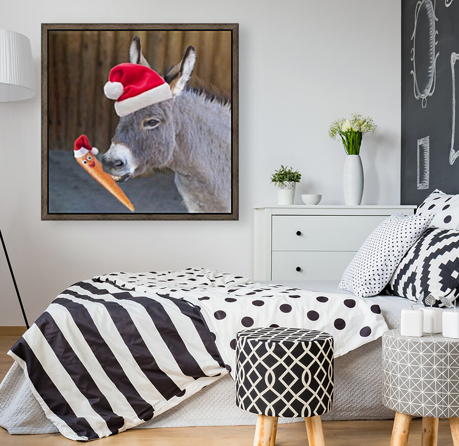 Donkey with Santa hat Reproduction