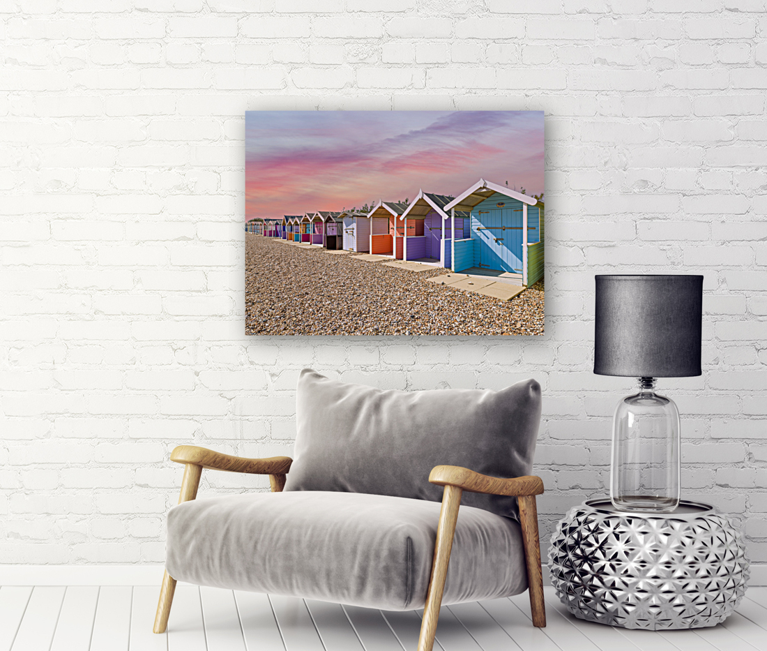 Multicolored Beach huts Reproduction