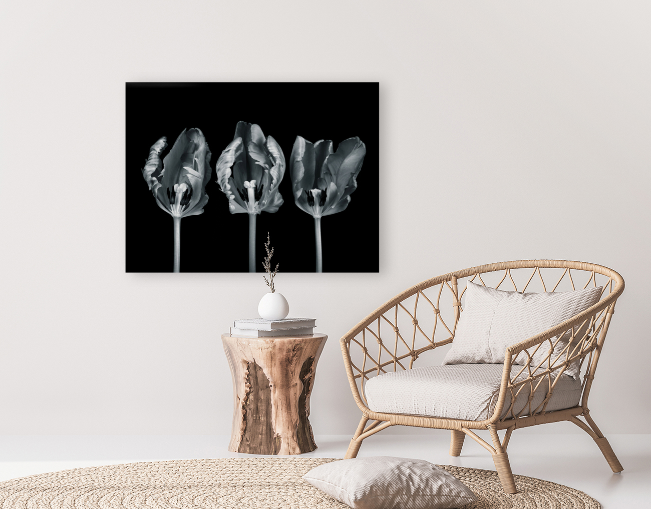 Three Rococo Tulip Flowers Reproduction