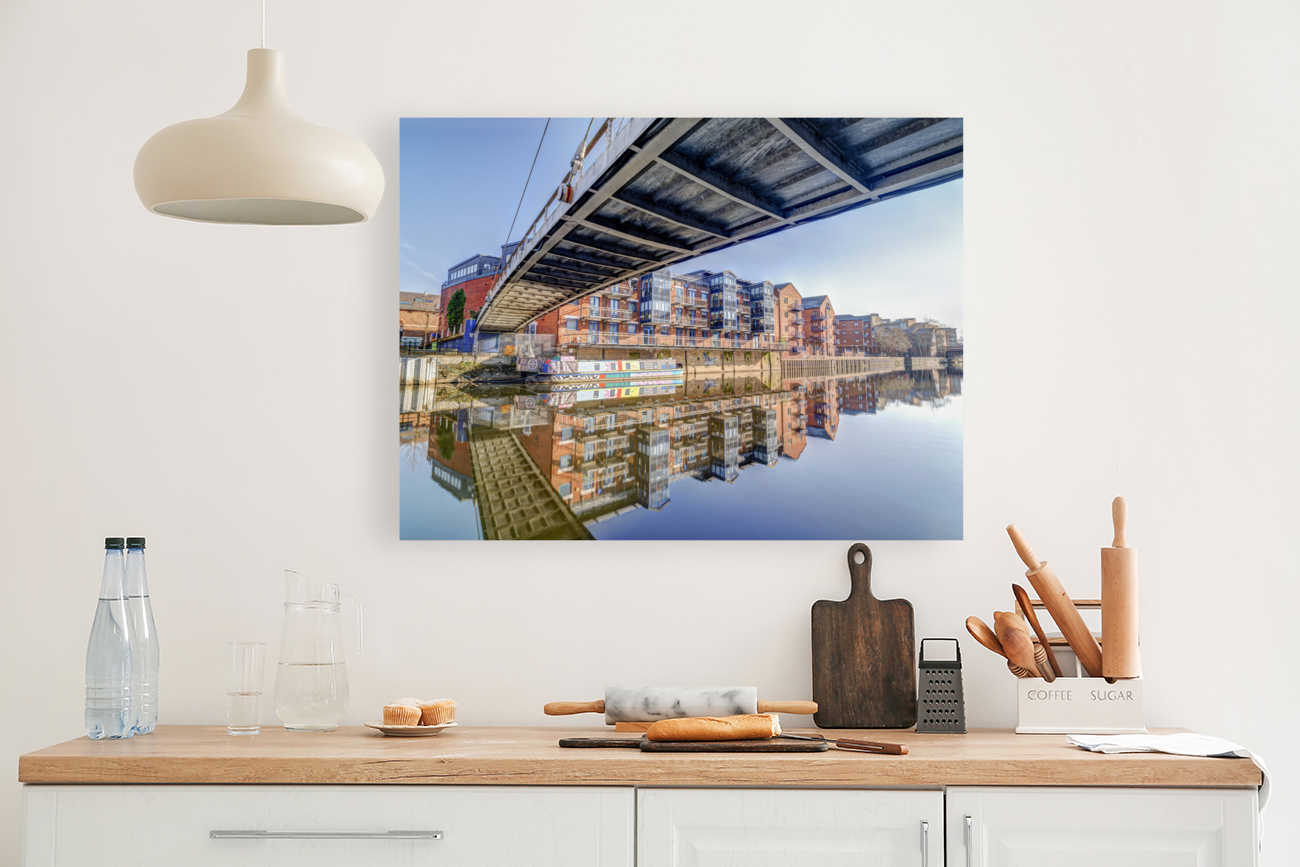Canal reflections Leeds Reproduction