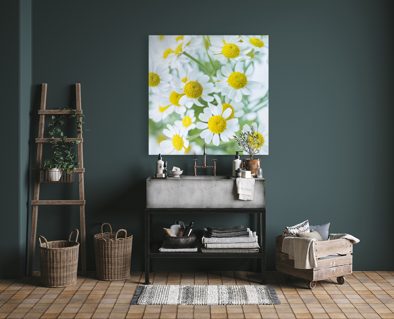 White Daisies Reproduction