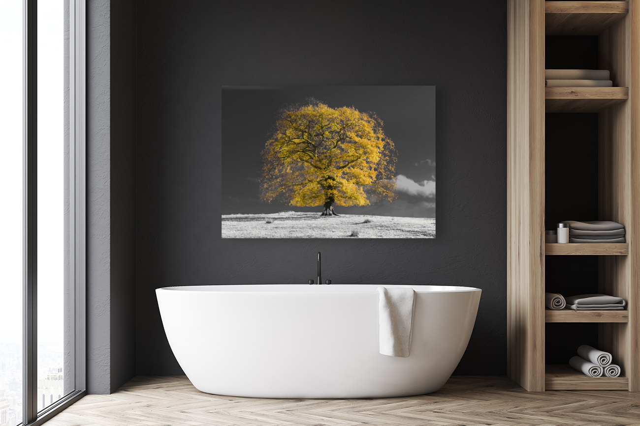 Yellow Tree on a hill Reproduction