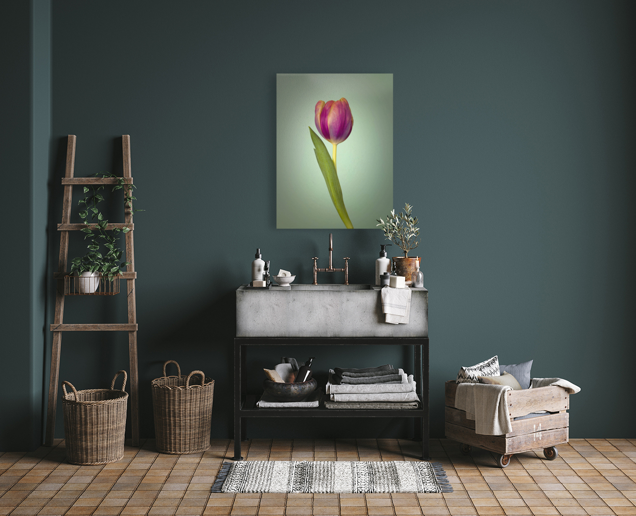 Single Tulip Flower Reproduction