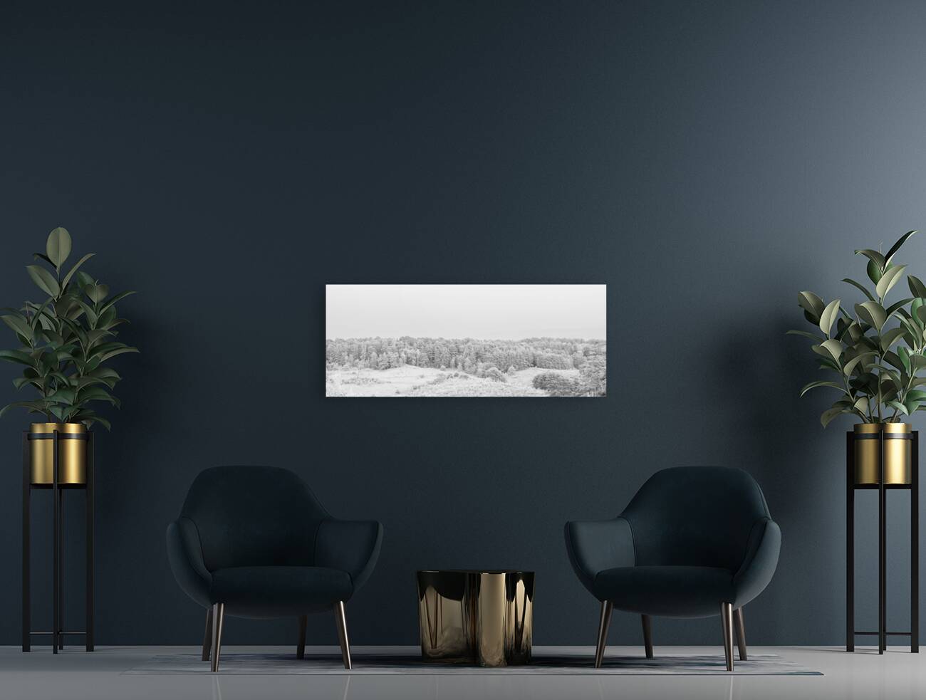 Panoramic winter forest Reproduction