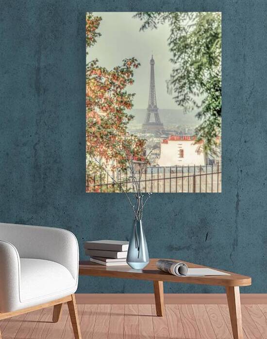 Eiffel Tower Through Trees Reproduction