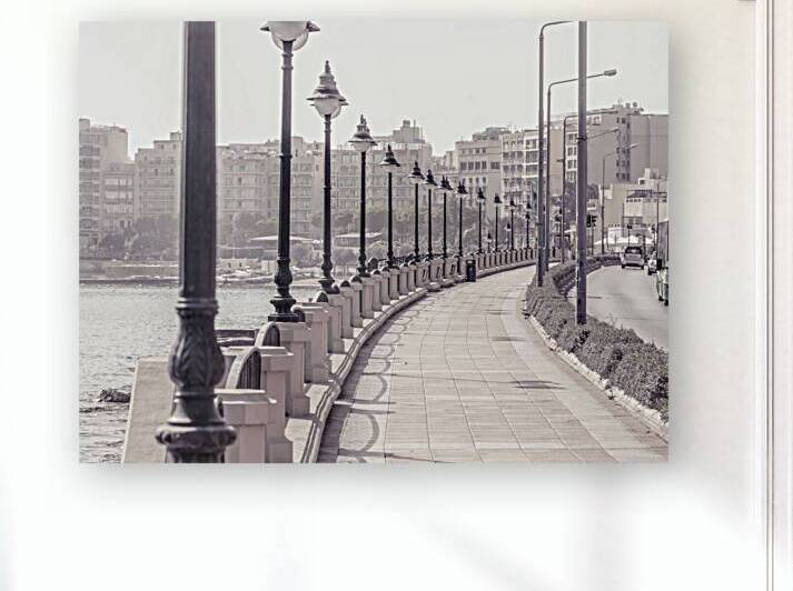 Road by the sea at St Julians bay Malta by Assaf Frank