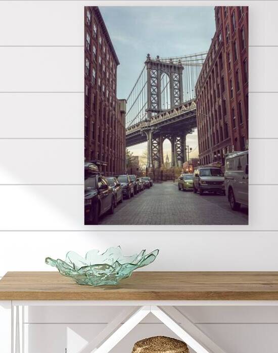 Manhattan Bridge seen from the Dumbo neighborhood in Brooklyn New York by Assaf Frank