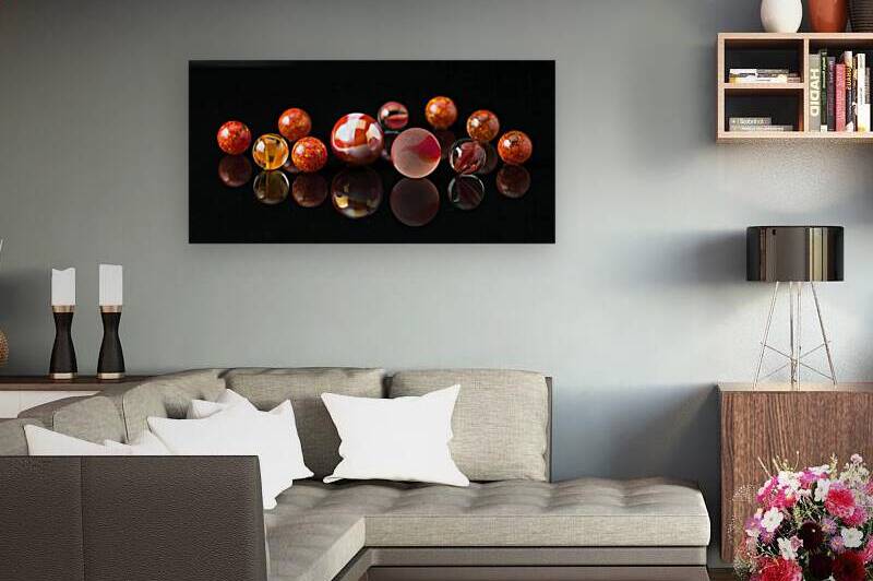 Marbles on black by Assaf Frank