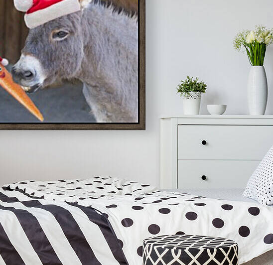 Donkey with Santa hat Reproduction