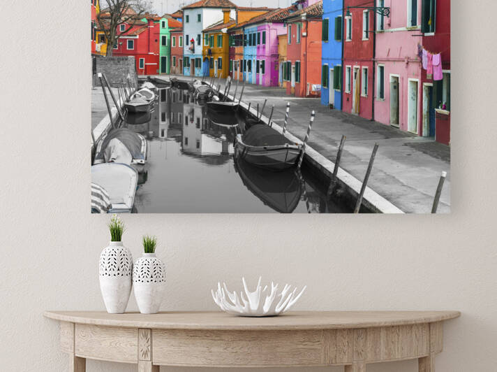 Multi-coloured houses Burano Italy by Assaf Frank