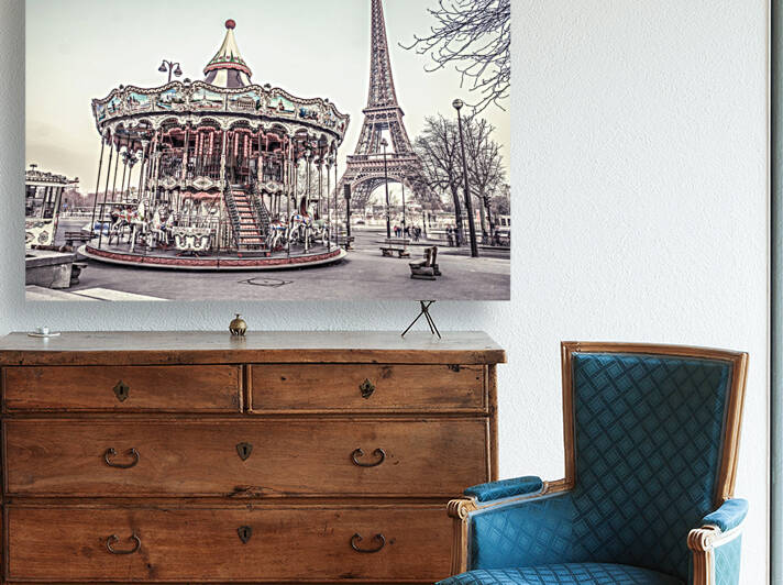 Carousel and Eiffel Tower by Assaf Frank