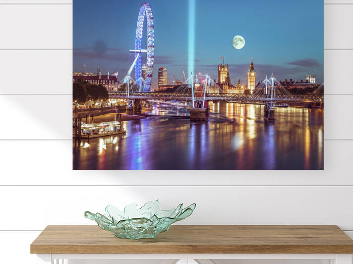 London skyline across the river Reproduction