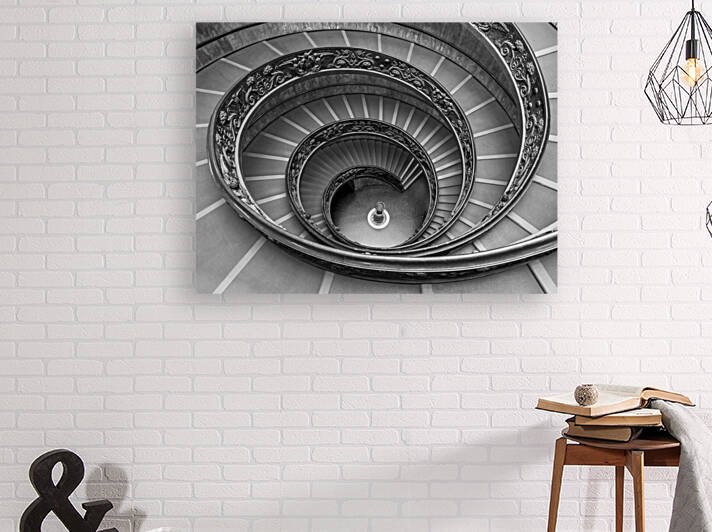 Bramantes Staircase BW by Assaf Frank