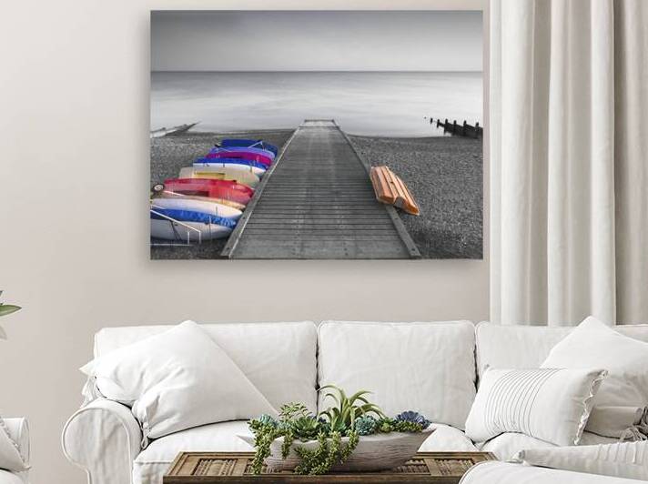 Kayaks on Pier by Assaf Frank