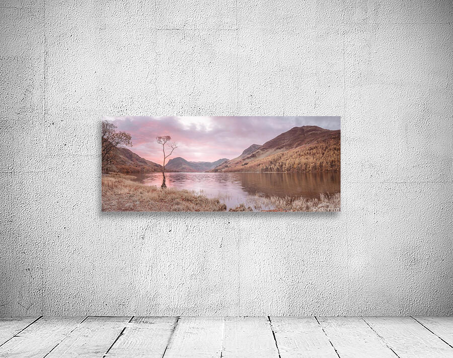 Lake surrounded by mountains Wall Preview
