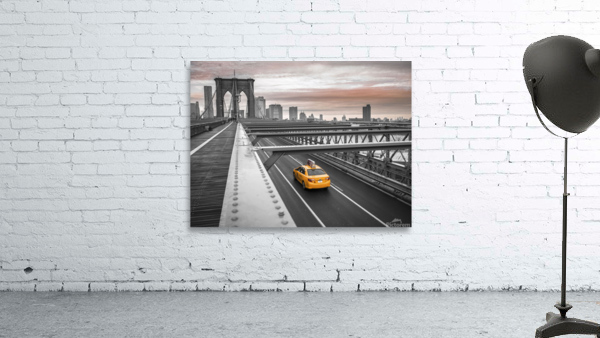 Cab on Brooklyn Bridge Wall Preview
