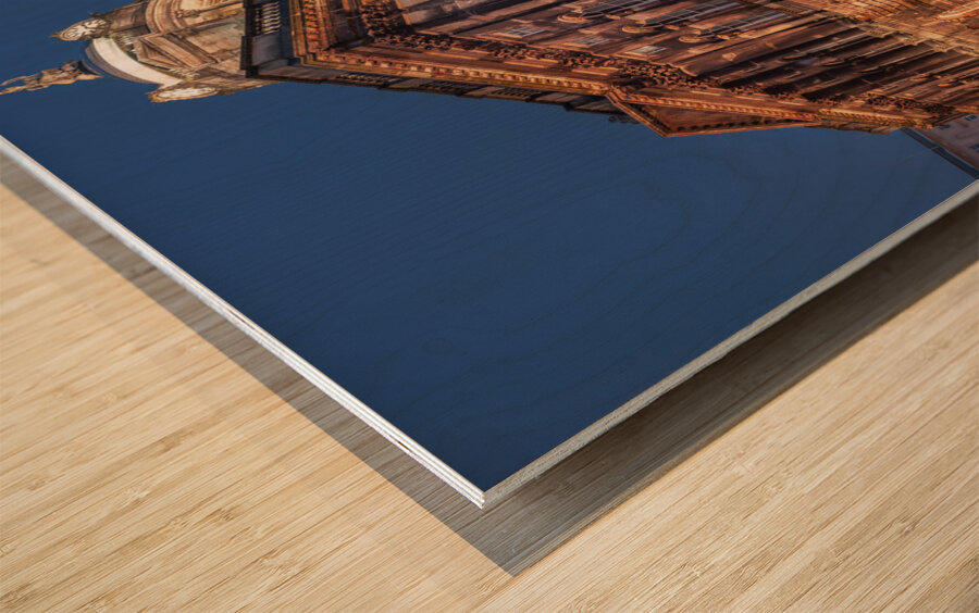 Town Hall Building Wood print