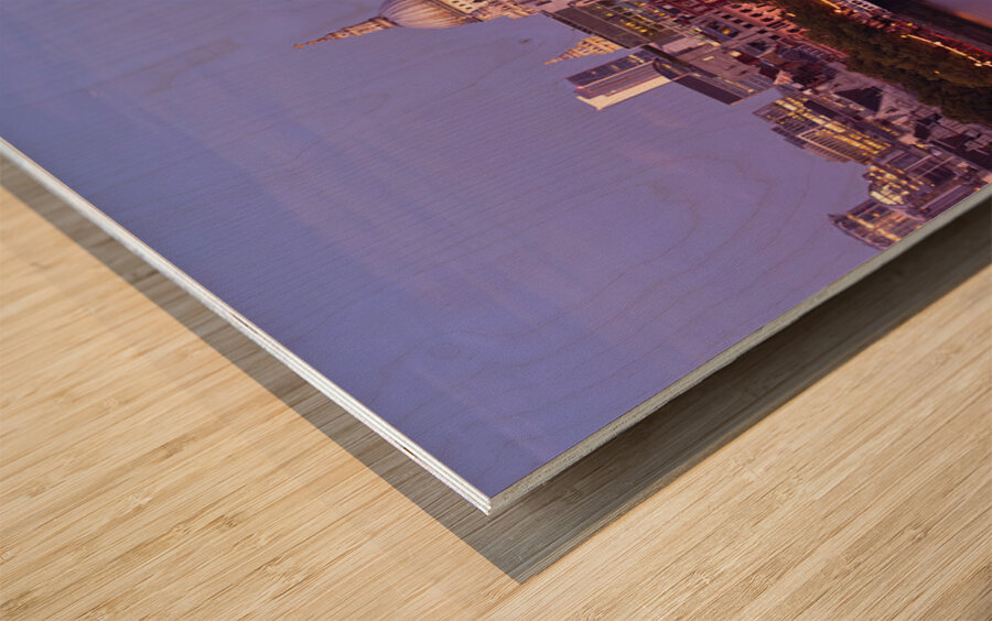 Dusk on the Thames Wood print