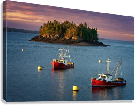 In The Harbor at Dusk Canvas Print