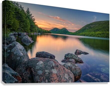Spring Twilight at Jordan Pond Canvas Print