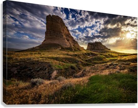 Sunset at Courthouse & Jail Rocks Canvas Print