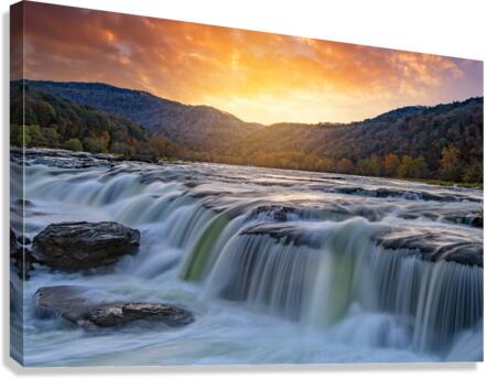 Sunset at Sandstone Falls Canvas Print