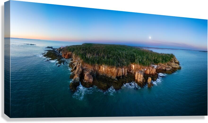Moonset Over Quoddy Head Canvas Print