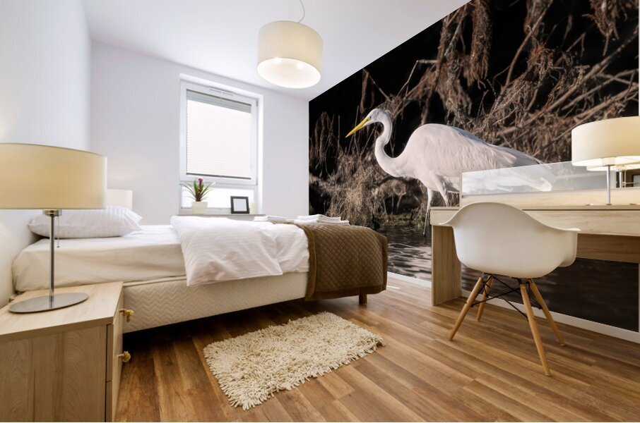Snowy Egret Mural print