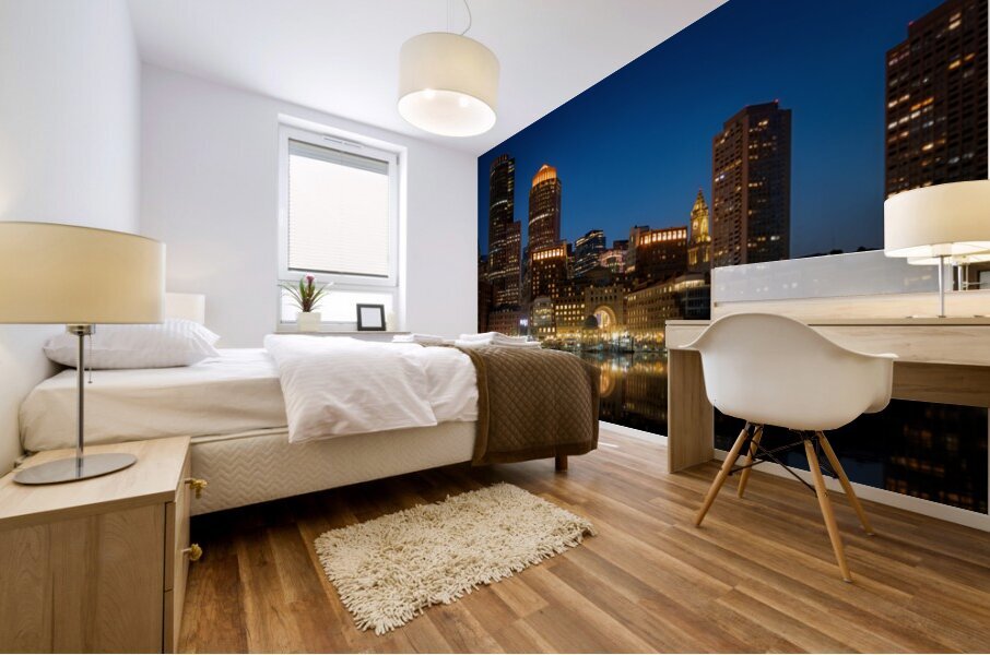 Twilight at Fan Pier Boston Mural print