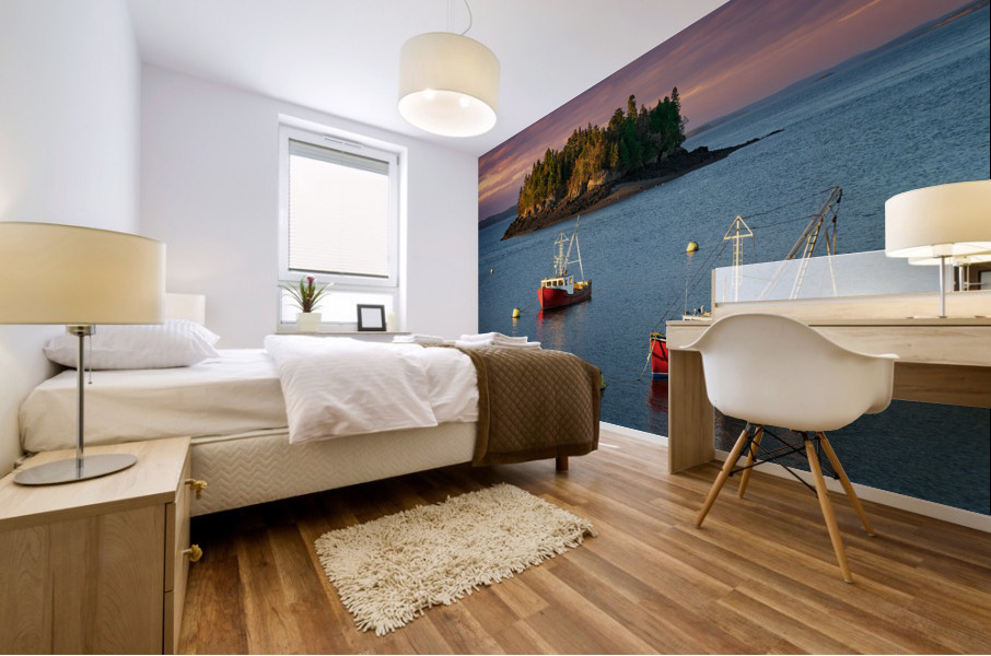 In The Harbor at Dusk Mural print