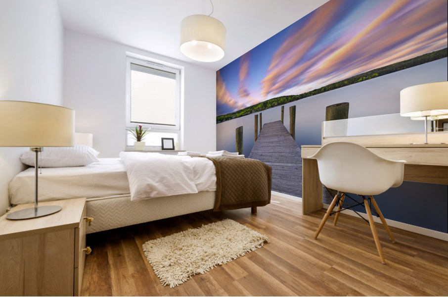Sunset on the Dock Mural print