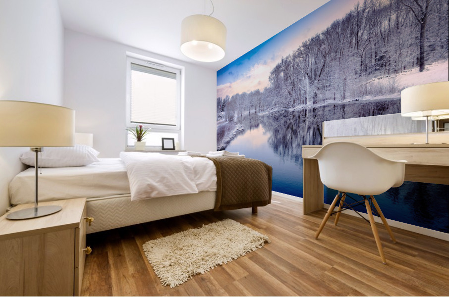 Winter on the Concord River Mural print