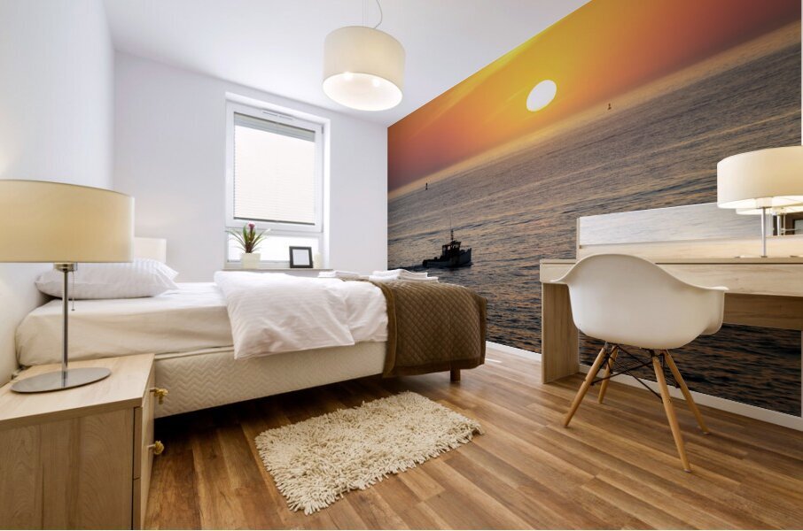 Heading Out at Sunrise Mural print