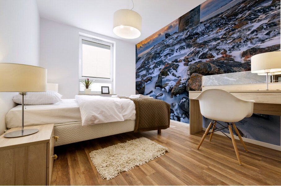 Winter at Marshall Point Mural print