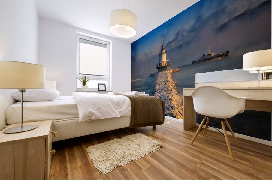 Passing the Lighthouse Mural print