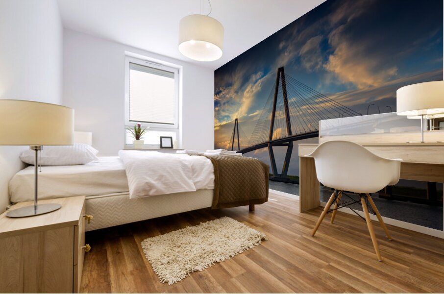 Ravenel Bridge Sunset Mural print
