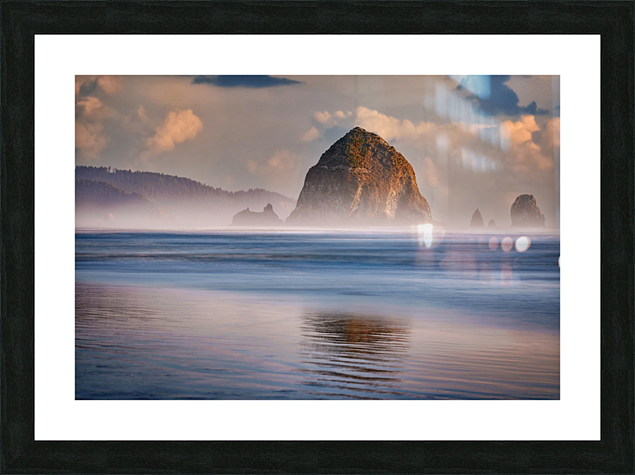 Haystack Rock in the Mist Picture Frame print