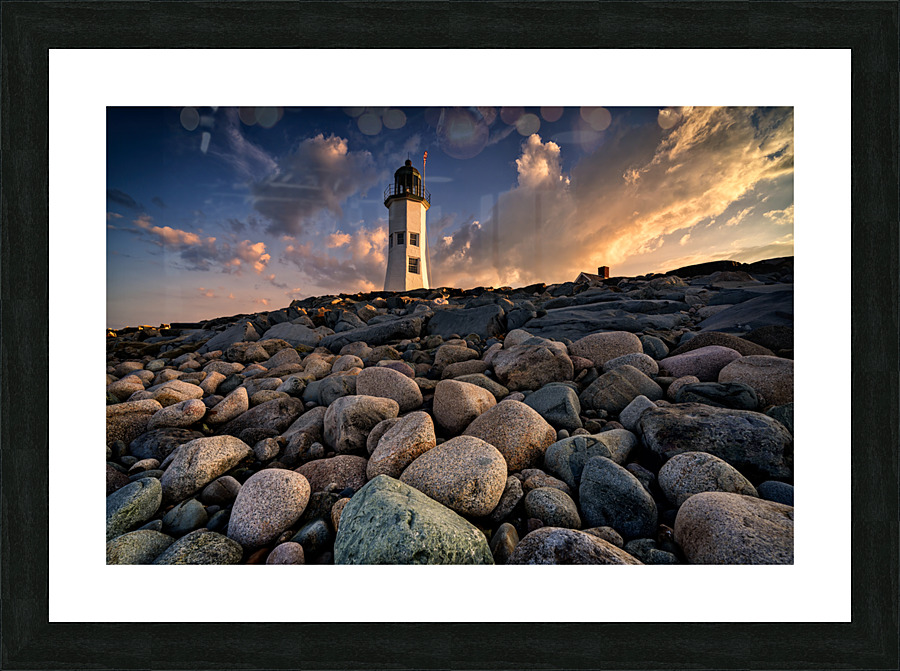 Sunset at Old Scituate Lighthouse Picture Frame print